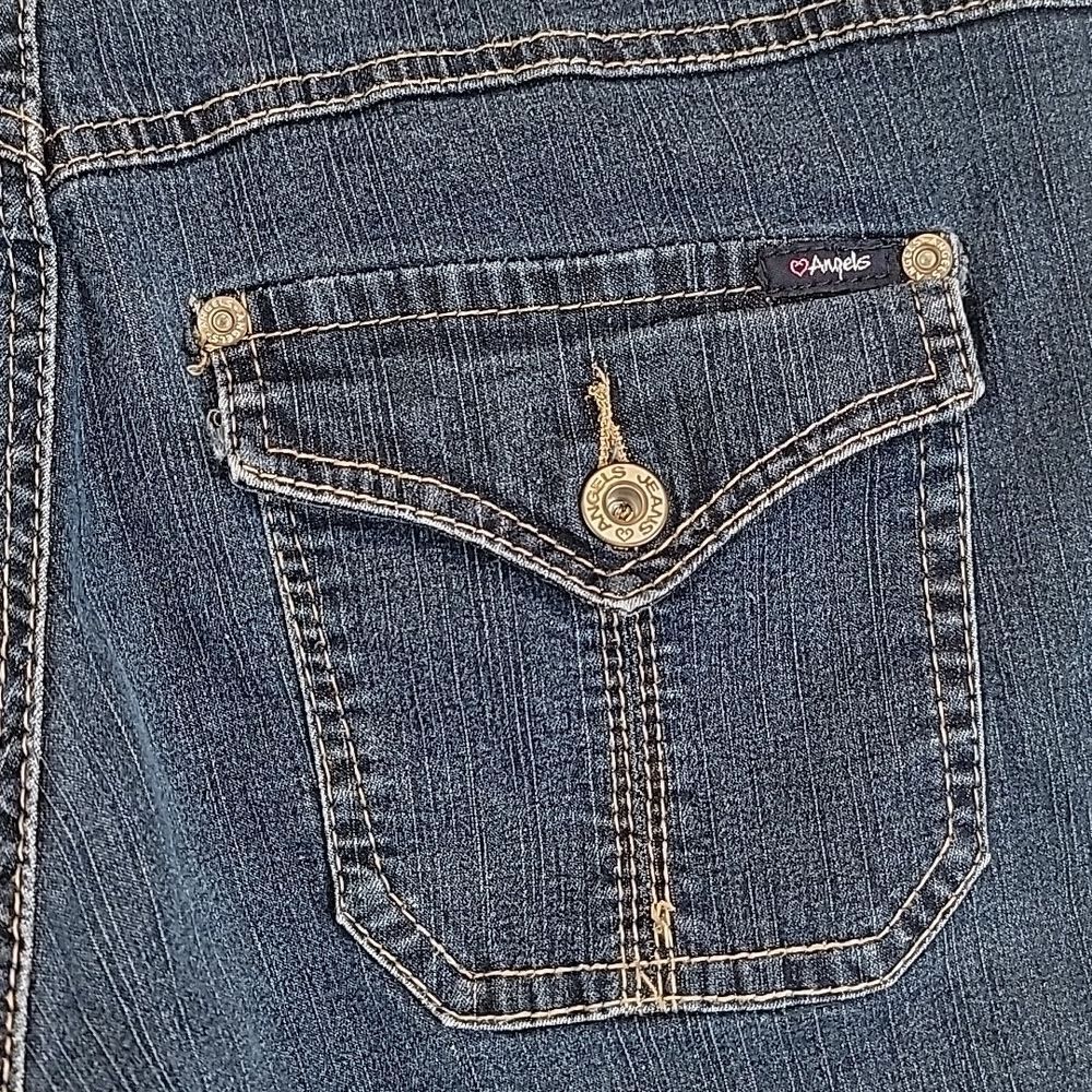 Angels Bermuda blue denim stretch jean shorts Women's Size 16 - Picture 5 of 13